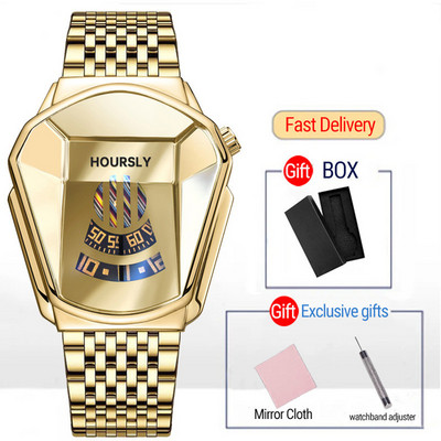 Zlatni ručni sat luksuzne marke 2022. za muškarce muški crni tehnološki vodootporni studentski lokomotiva trend muški ležerni kvarcni sat