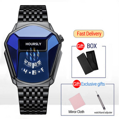 Zlatni ručni sat luksuzne marke 2022. za muškarce muški crni tehnološki vodootporni studentski lokomotiva trend muški ležerni kvarcni sat