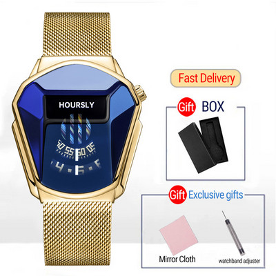 Zlatni ručni sat luksuzne marke 2022. za muškarce muški crni tehnološki vodootporni studentski lokomotiva trend muški ležerni kvarcni sat