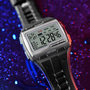 SYNOKE Мъжки цифрови часовници Спорт на открито Мода Мултифункционални водоустойчиви големи циферблати Светещи ръчни часовници Алармени мъжки часовници