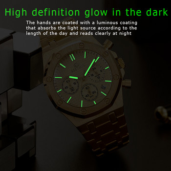 Нови модни мъжки часовници 2022 за подарък Златни кварцови часовници от неръждаема стомана Спортни военни часовници Мъжки ръчен часовник Гривна Подарък