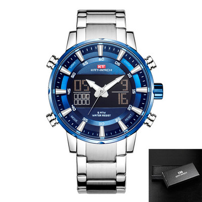 Auksinis vyriškas karinis sportinis rankinis laikrodis skirtas kvarciniam nerūdijančio plieno 50M vandeniui atsparus plaukimo vyriškas laikrodis Relogio Masculino 2022