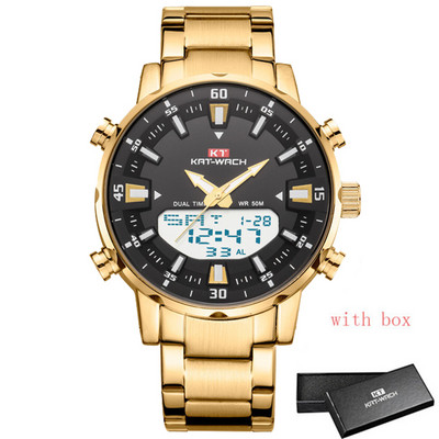 Auksinis vyriškas karinis sportinis rankinis laikrodis skirtas kvarciniam nerūdijančio plieno 50M vandeniui atsparus plaukimo vyriškas laikrodis Relogio Masculino 2022