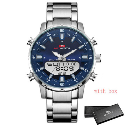 Auksinis vyriškas karinis sportinis rankinis laikrodis skirtas kvarciniam nerūdijančio plieno 50M vandeniui atsparus plaukimo vyriškas laikrodis Relogio Masculino 2022