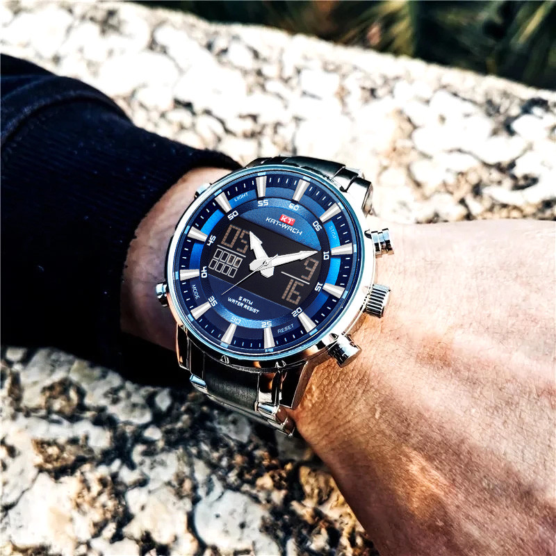 Auksinis vyriškas karinis sportinis rankinis laikrodis skirtas kvarciniam nerūdijančio plieno 50M vandeniui atsparus plaukimo vyriškas laikrodis Relogio Masculino 2022