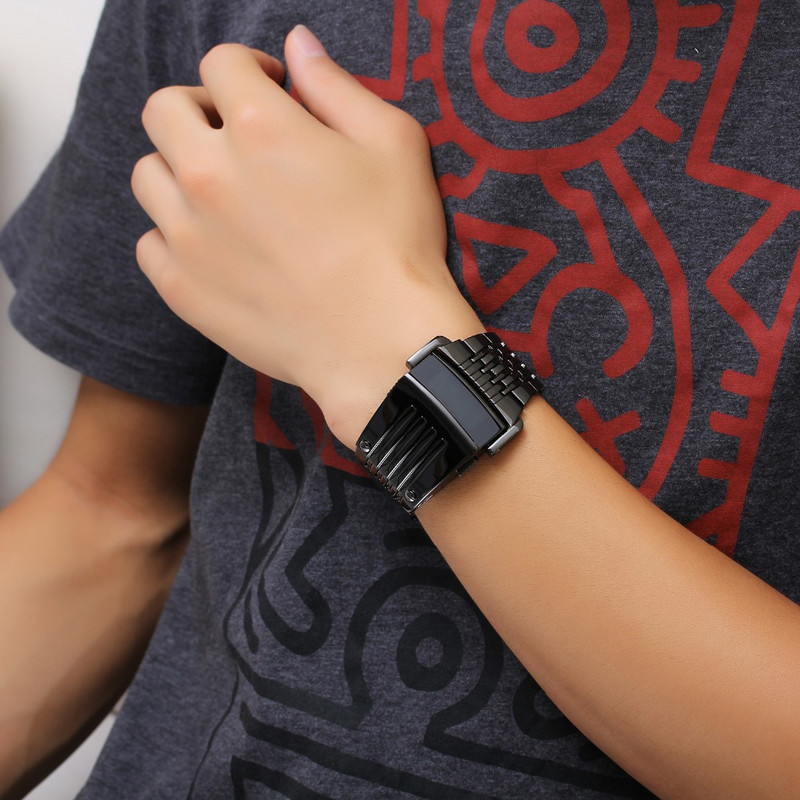 Ceas de sport digital de modă pentru bărbați Led Ceas militar de lux pentru bărbați Ceas de mână complet din oțel relojes hombre Nou