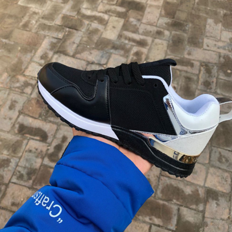 Nauji madingi moteriški sportbačiai leopardinio rašto odiniai stora apačia padidinta sportbačiai laisvalaikio patogūs sportiniai bateliai moterims