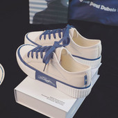 Mélyen dekoltált vászoncipő nőknek, 2021. ősz, új divat, vulkanizált cipők női lapos, alkalmi tornacipők, fűzős kis fehér cipők