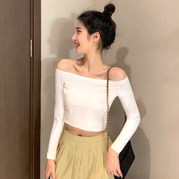 Dámska jednofarebná blúzka s odhalenými ramenami