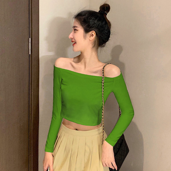 Dámska jednofarebná blúzka s odhalenými ramenami