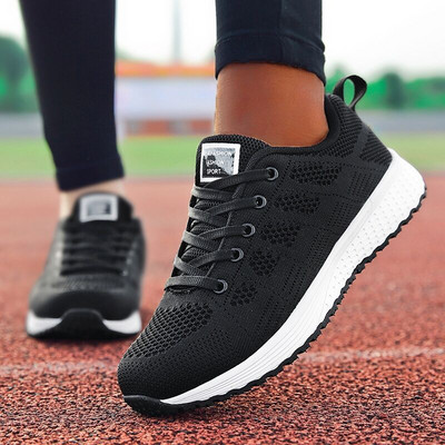 Sportbačiai Moteriški laisvalaikio batai Madingi vaikščiojimo tinkliniai plokščiapadžiai moteriški sportbačiai 2022 m. sporto salės vulkanizuoti batai Balta Zapatillas Mujer