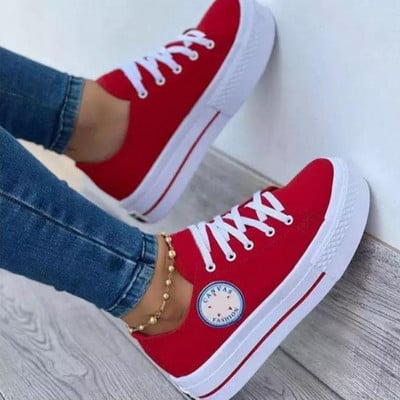 Női Fűzős alkalmi vászoncipők Női cipők Platform cipők Alkalmi cipők Cipők Zapatillas Mujer Chaussure Femme