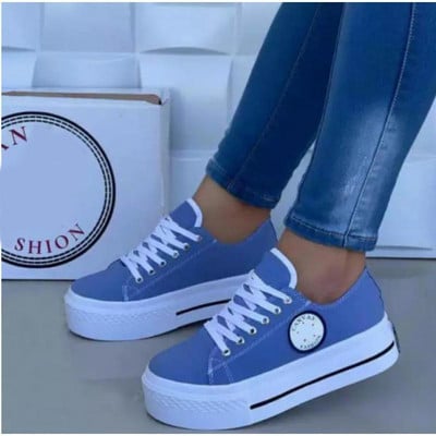 Γυναικεία παπούτσια με κορδόνια Casual καμβά παπούτσια Γυναικεία παπούτσια πλατφόρμα Παπούτσια casual παπούτσια Αθλητικά παπούτσια Zapatillas Mujer Chaussure Femme