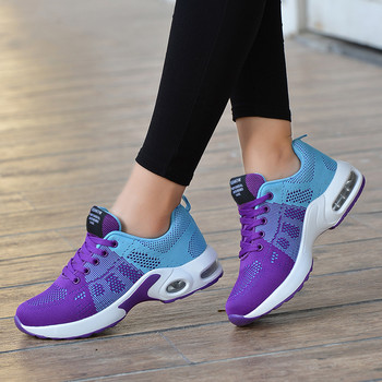 Дамски обувки за бягане, масивни кецове на платформа, летни дишащи дамски маратонки с дебела подметка Дамски обувки за увеличаване на височината