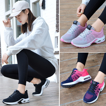 Дамски обувки за бягане, масивни кецове на платформа, летни дишащи дамски маратонки с дебела подметка Дамски обувки за увеличаване на височината