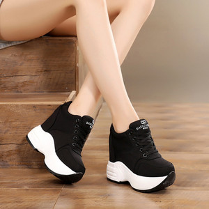 Moteriški auliniai batai, 2020 m. rudens PU odiniai batai, moteriški batai su platforma, padidintas aukštis, 11 CM, stori padai, balti batai