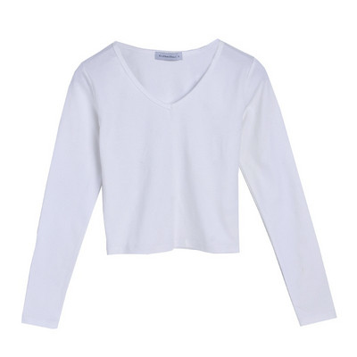 Női rövid blúz V-nyakkal, két színben