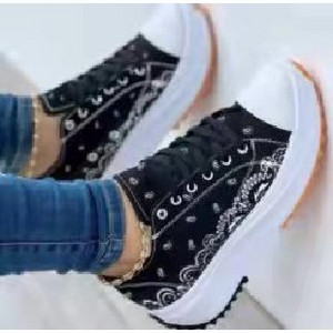 Γυναικεία casual αθλητικά παπούτσια 2022 Νέο γυναικείο μοτίβο καμβάς Αθλητικά ελαφριά παπούτσια Επίπεδα κορδόνια για ενήλικες Zapatillas Mujer Chaussure Femme