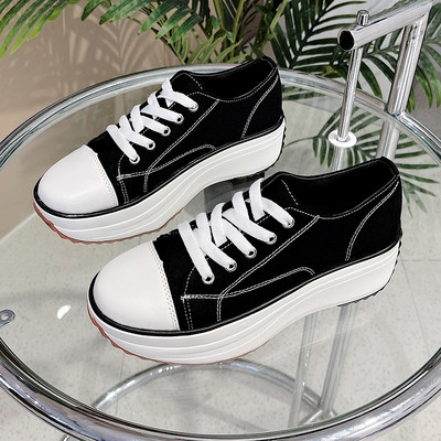 Γυναικεία casual αθλητικά παπούτσια 2022 Νέο γυναικείο μοτίβο καμβάς Αθλητικά ελαφριά παπούτσια Επίπεδα κορδόνια για ενήλικες Zapatillas Mujer Chaussure Femme