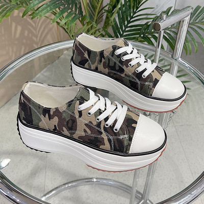 Γυναικεία casual αθλητικά παπούτσια 2022 Νέο γυναικείο μοτίβο καμβάς Αθλητικά ελαφριά παπούτσια Επίπεδα κορδόνια για ενήλικες Zapatillas Mujer Chaussure Femme