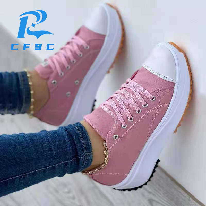 Γυναικεία casual αθλητικά παπούτσια 2022 Νέο γυναικείο μοτίβο καμβάς Αθλητικά ελαφριά παπούτσια Επίπεδα κορδόνια για ενήλικες Zapatillas Mujer Chaussure Femme