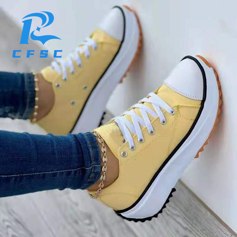 Γυναικεία casual αθλητικά παπούτσια 2022 Νέο γυναικείο μοτίβο καμβάς Αθλητικά ελαφριά παπούτσια Επίπεδα κορδόνια για ενήλικες Zapatillas Mujer Chaussure Femme