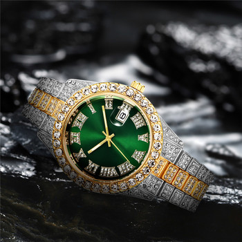 Ανδρικά ρολόγια Relogio Masculino Πολυτελές ρολόι χαλαζία από ανοξείδωτο ατσάλι Diamond Fashion Φωτεινό ρολόι δώρο Ημερολόγιο 2021