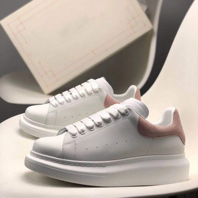 Stari samad väikesed valged kingad, naiste muffin, paks põhi, suurendatud nahast armastajate vabaaja lauajalatsid