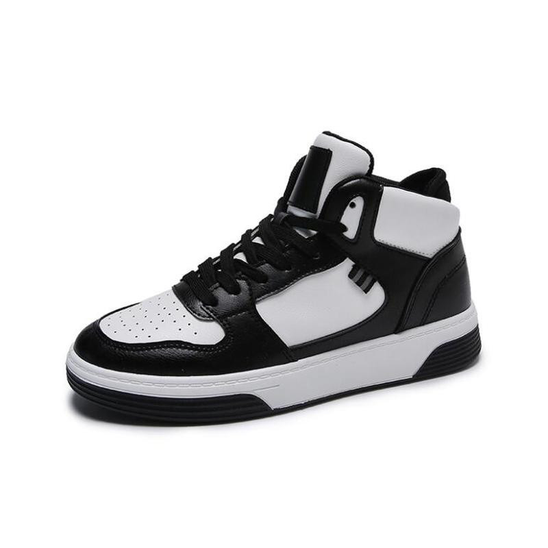 Naiste kõrge ülaosaga hingavad tossud kevad-sügismood PU-jalatsid Naiste paksud kingad Tenis Naiste valged vabaajajalatsid