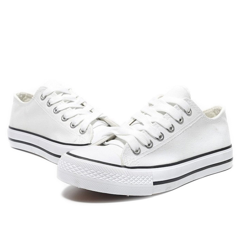 Női Vulcanize Cipők Vászon Cipők Divat Fűzős Solid Lovers Pár Cipők Gumi lapos őszi alkalmi cipők