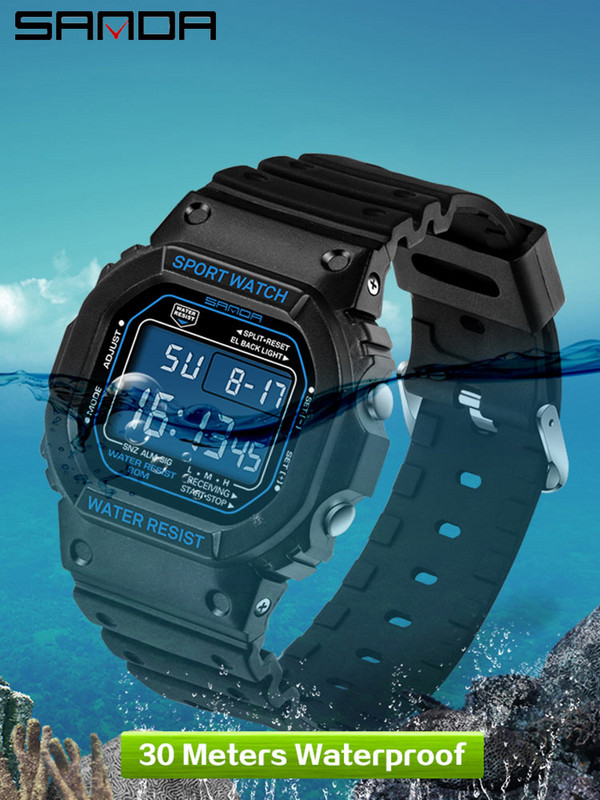 SANDA sportóra férfi és női páros vízálló katonai karóra vibrációs divat analóg kvarc elektronikus óra