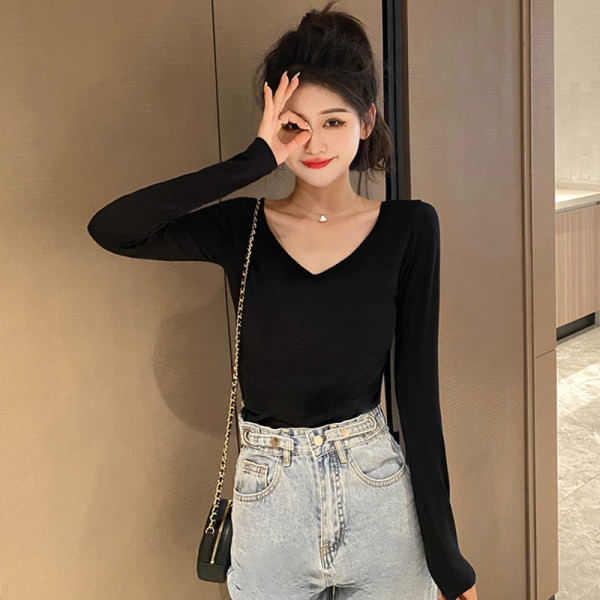 Puhas V-kujulise kaelusega naiste pluus