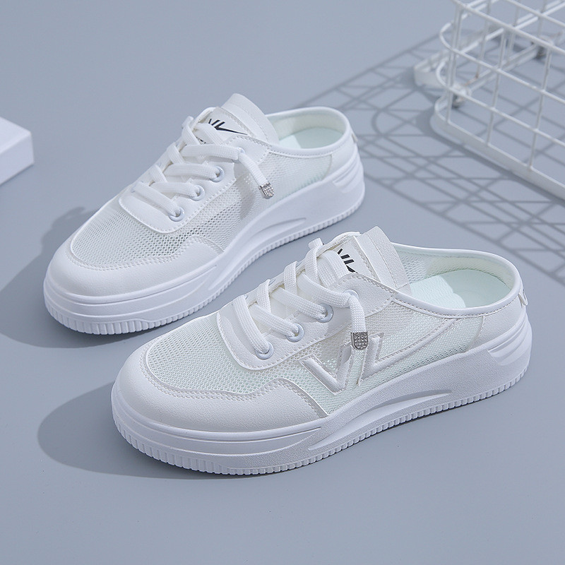 Väikesed valged naiste kingad 2022. aasta suvesügis, uued hingavad ühe võrguga õõnsad õhukesed üliõpilasspordijalatsid, tossud A167