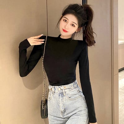 Medvilninė palaidinė aukšta apykakle - švarus modelis