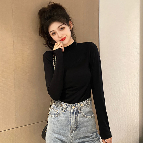 Medvilninė palaidinė aukšta apykakle - švarus modelis