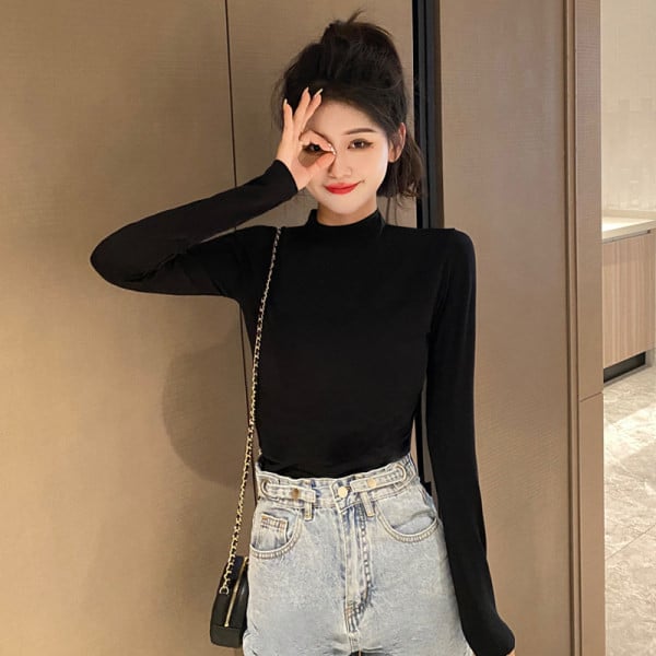 Medvilninė palaidinė aukšta apykakle - švarus modelis