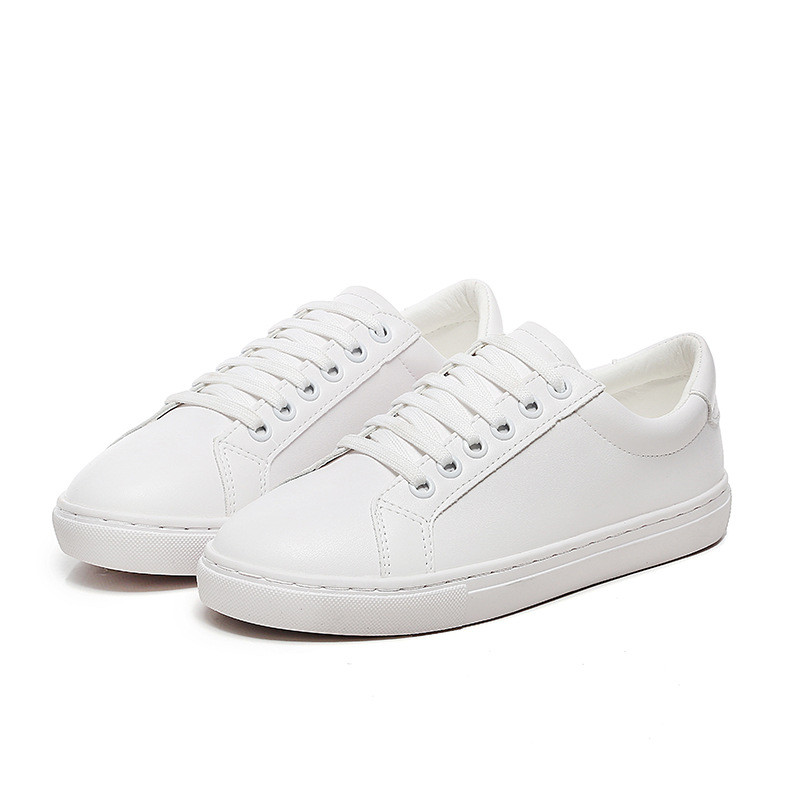 Madingi moteriški batai Platforminiai sportbačiai Moteriški suvarstomi laisvalaikio batai Kvėpuojantys vaikščiojimo pu odiniai batai balti plokšti mergaičių 35–43 dydis