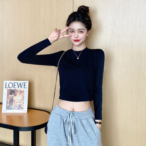 Bluza scurta de dama cu guler inalt