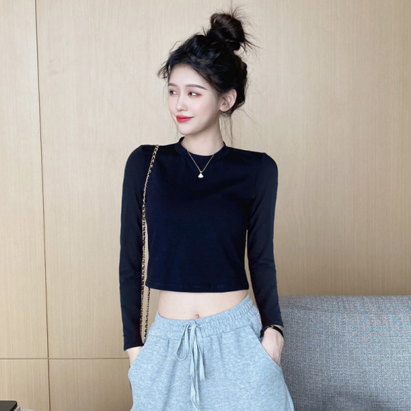 Bluza scurta de dama cu guler inalt