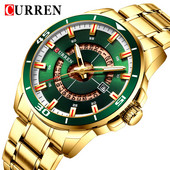 CURREN Sport meeste käekell parima kaubamärgiga luksuslik kullast sõjaväeline äriline veekindel meeskell roostevabast terasest kvartsist meeste käekell 8359