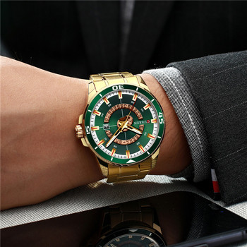 CURREN Спортен мъжки часовник Топ марка луксозен златен военен бизнес водоустойчив мъжки часовник от неръждаема стомана Кварцов мъжки ръчен часовник 8359