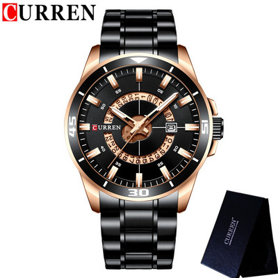 CURREN Sport meeste käekell parima kaubamärgiga luksuslik kullast sõjaväeline äriline veekindel meeskell roostevabast terasest kvartsist meeste käekell 8359