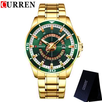 CURREN Sport meeste käekell parima kaubamärgiga luksuslik kullast sõjaväeline äriline veekindel meeskell roostevabast terasest kvartsist meeste käekell 8359