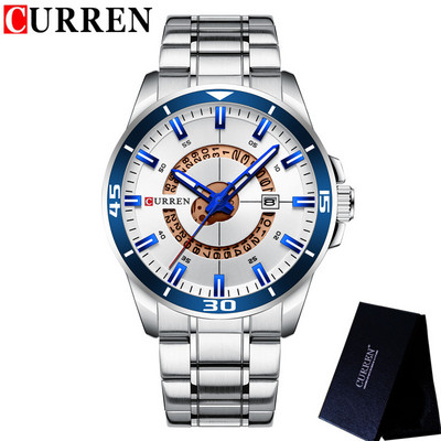 CURREN Sport meeste käekell parima kaubamärgiga luksuslik kullast sõjaväeline äriline veekindel meeskell roostevabast terasest kvartsist meeste käekell 8359