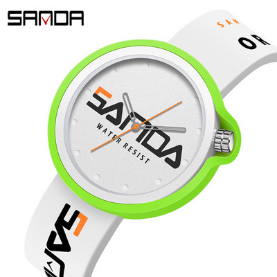 SANDA gaminys Mados prekės ženklo moteriškas laikrodis sportinis silikoninis kvarcinis vėsus vandeniui atsparus raudonas baltas juodas rankinis laikrodis laisvalaikis vyriškas laikrodis