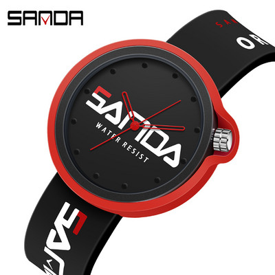 SANDA gaminys Mados prekės ženklo moteriškas laikrodis sportinis silikoninis kvarcinis vėsus vandeniui atsparus raudonas baltas juodas rankinis laikrodis laisvalaikis vyriškas laikrodis