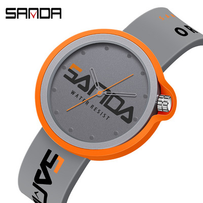 SANDA gaminys Mados prekės ženklo moteriškas laikrodis sportinis silikoninis kvarcinis vėsus vandeniui atsparus raudonas baltas juodas rankinis laikrodis laisvalaikis vyriškas laikrodis