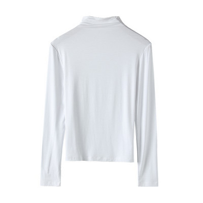 Puhta mudeliga naiste pikkade varrukatega pluus polo kraega