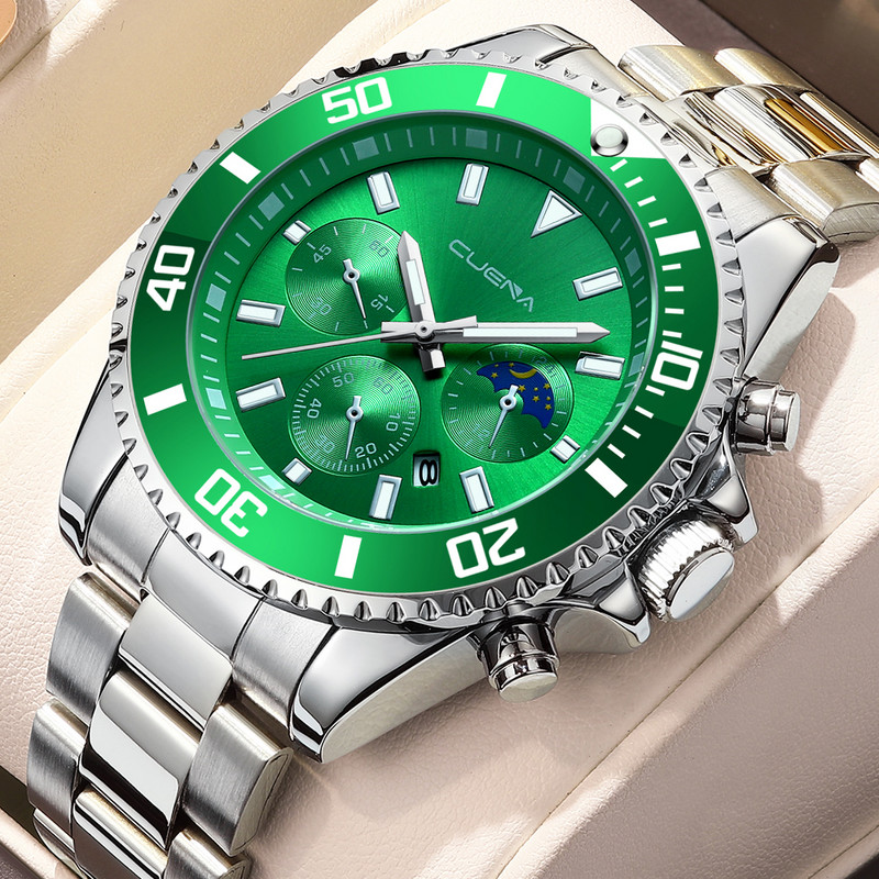 CUENA Luksuzni modni sat vrhunske marke za muškarce 30ATM Vodootporni sat s datumom Sportski satovi Muški kvarcni ručni sat Relogio Masculino
