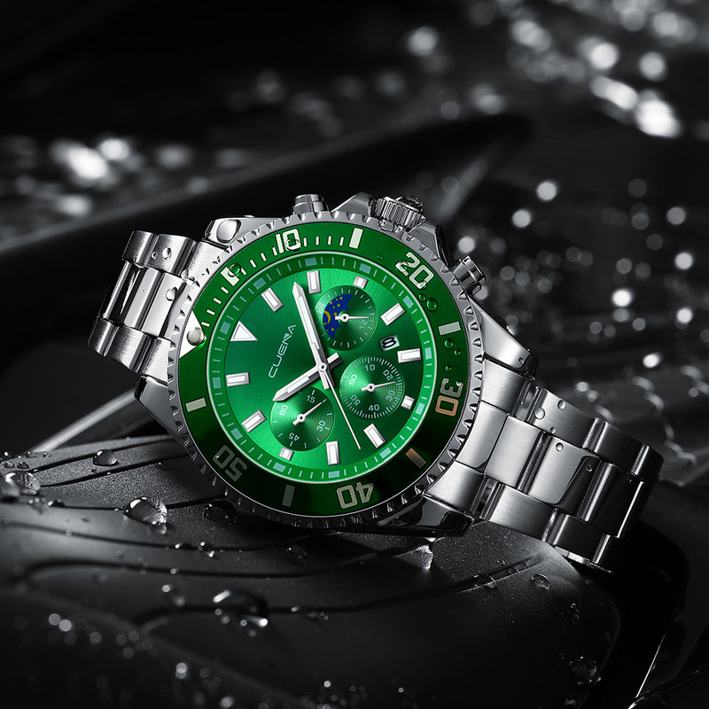 CUENA Luksuzni modni sat vrhunske marke za muškarce 30ATM Vodootporni sat s datumom Sportski satovi Muški kvarcni ručni sat Relogio Masculino